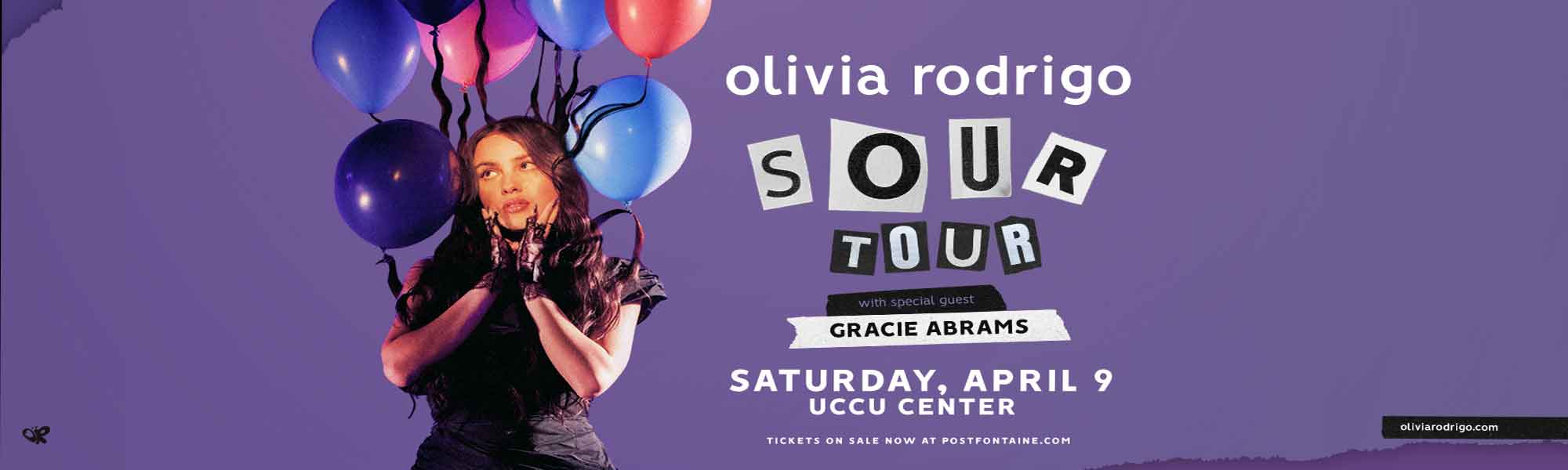 Oliva Rodrigo, Sour tour, with special guest Gracie Abrams.  Saturday, April 9th, UCCU Center.  Tickets on sale now at 