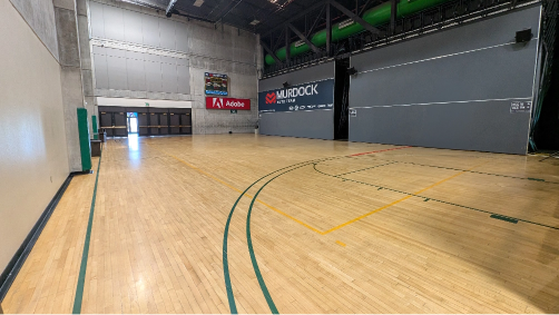 Athletic courts in the UCCU Center offer additional space.