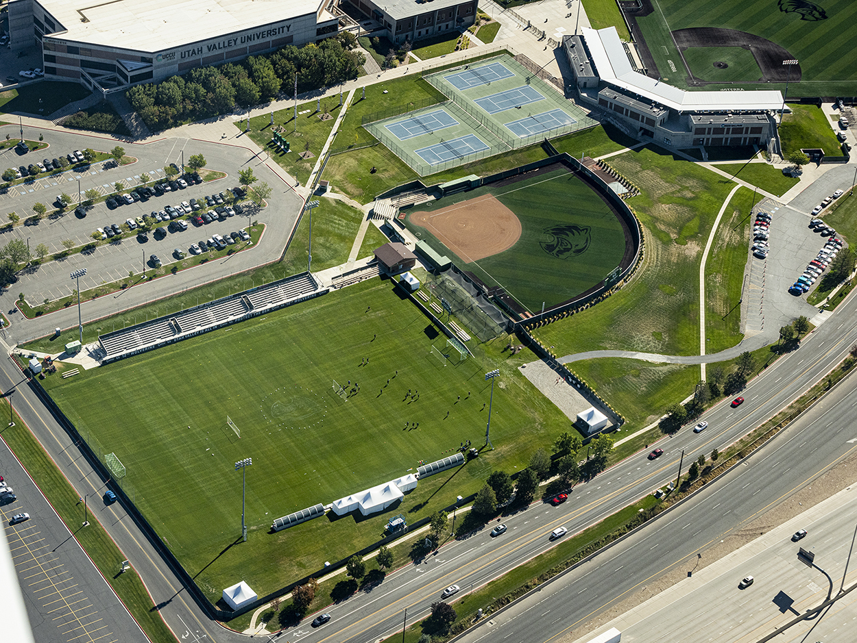 Ariel view of the UCCU Soccer Stadium